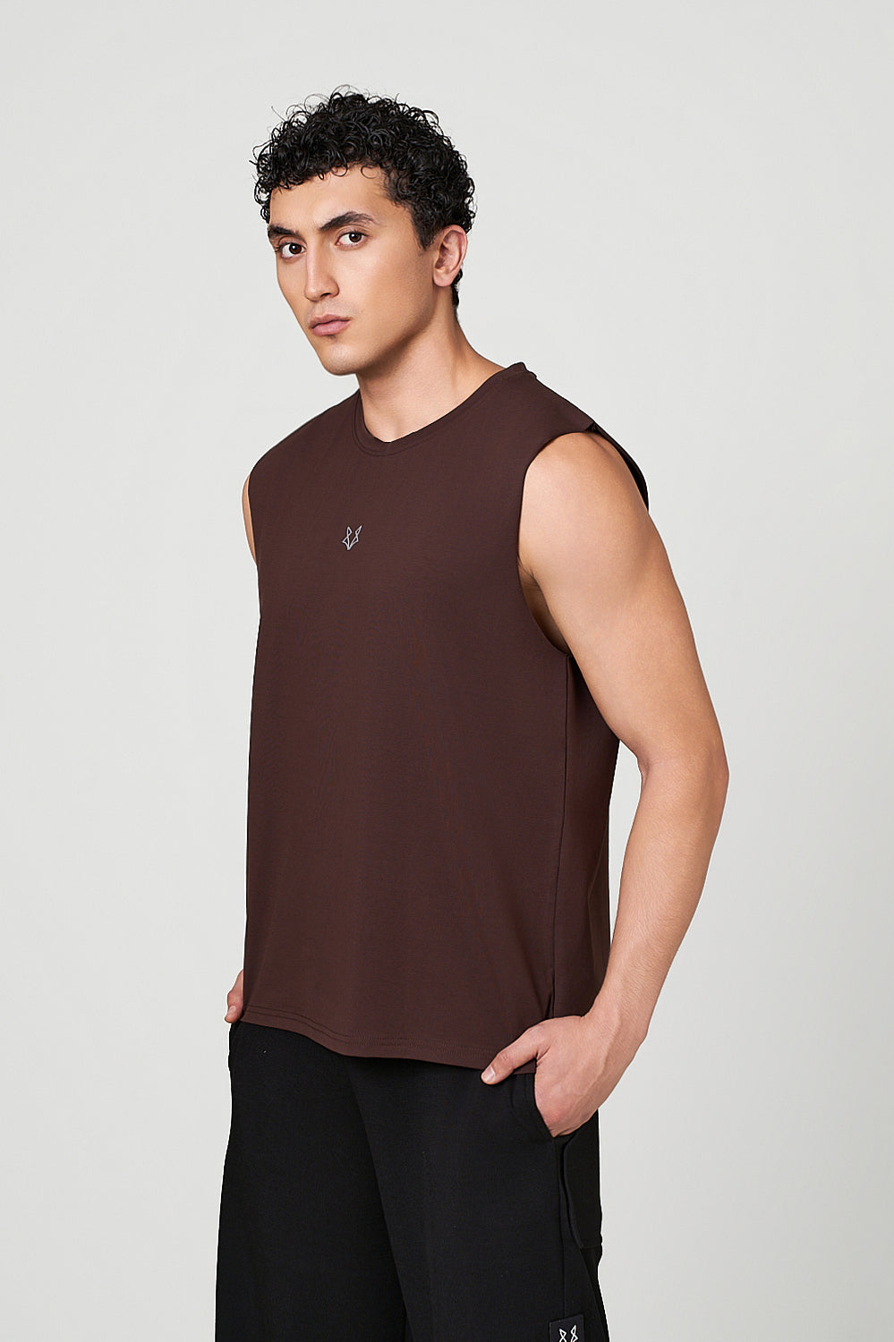 Warewolf Oversized Fit Raw WolfWeave Oversized Tank Top – Air Soft, Structured – Brown