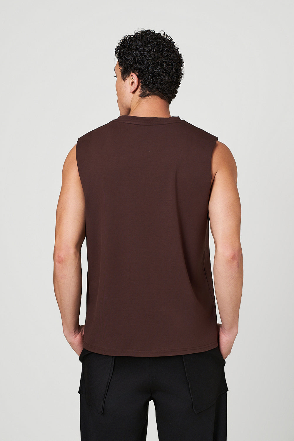 Raw WolfWeave Oversized Tank Top Coffee