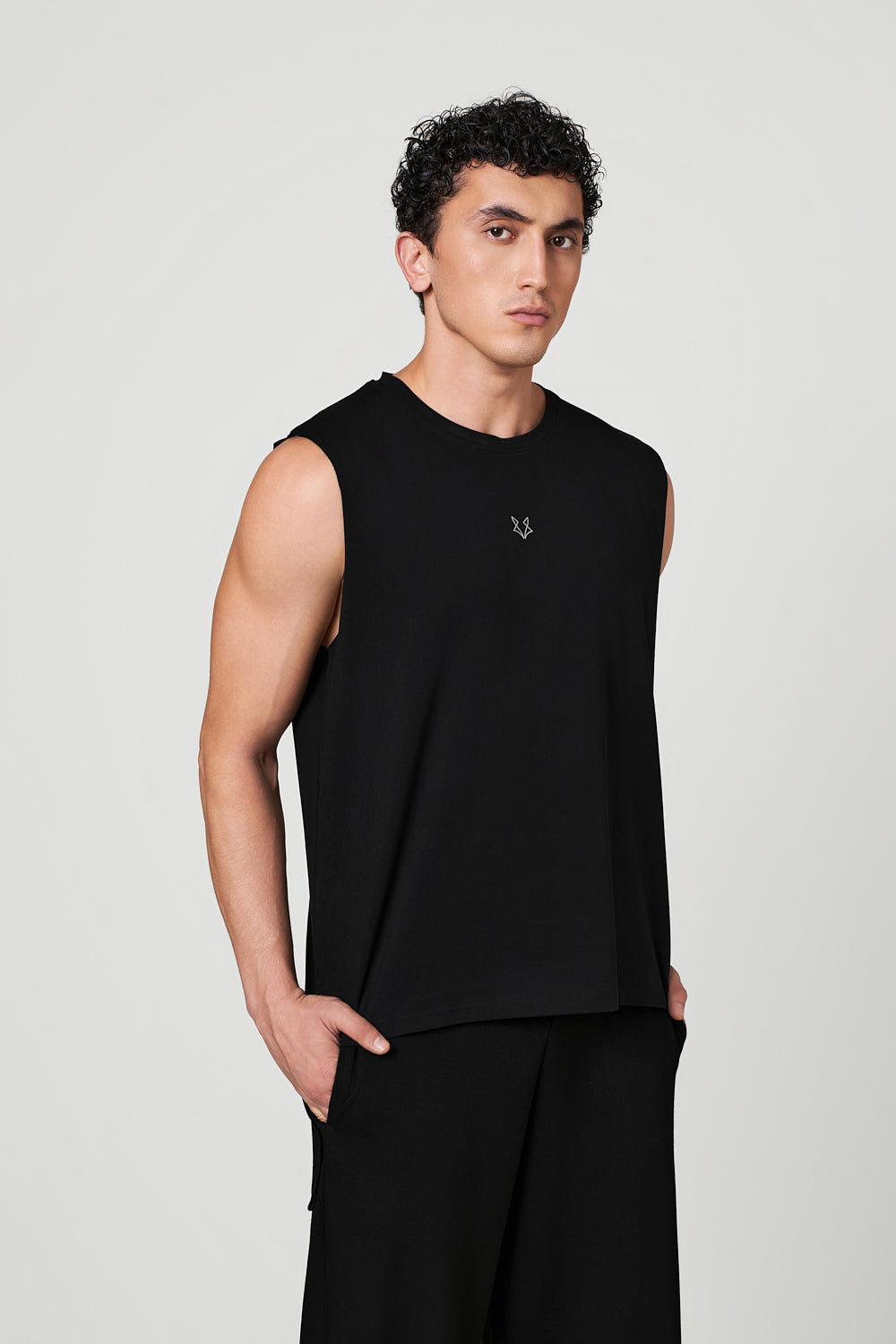 Warewolf Oversized Fit Raw WolfWeave Oversized Tank Top – Air Soft, Structured – Black