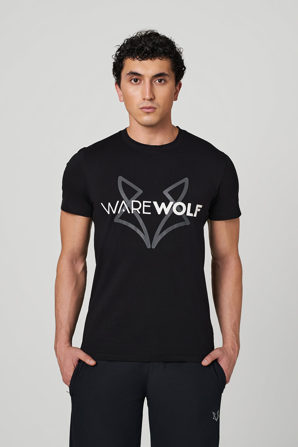 Black Soul WolfKnit Sportswear Crewneck for men – Cotton T-shirt, 4-Way Stretch, Comfort