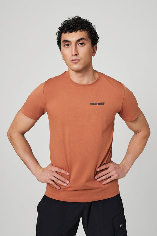 Peach Stealth WolfKnit Sportswear Crewneck for men – Cotton T-shirt, 4-Way Stretch, Comfort