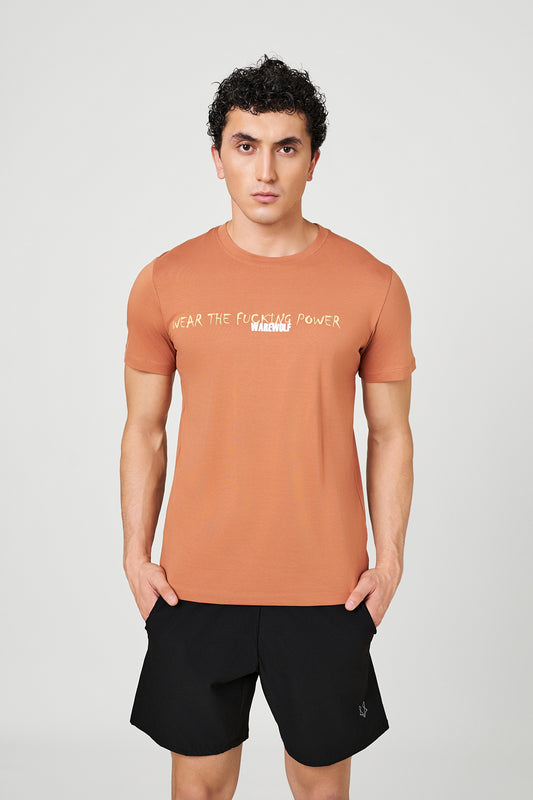 Peach The Statement WolfKnit Sportswear Crewneck for men – Cotton T-shirt, 4-Way Stretch, Comfort