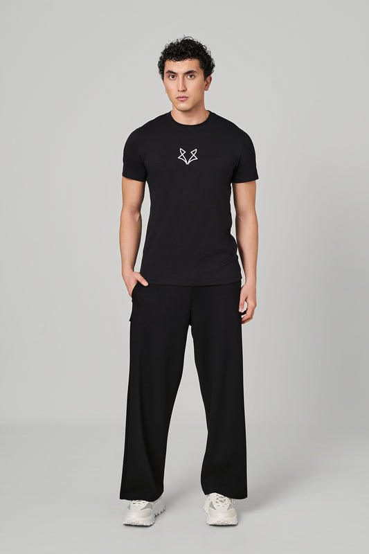 Black Spot WolfKnit Sportswear Crewneck for men – Cotton T-shirt, 4-Way Stretch, Comfort