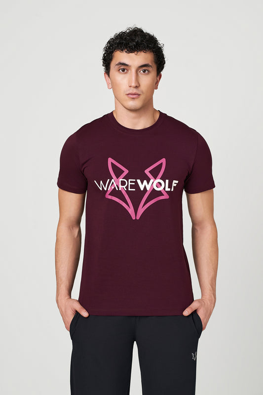 Maroon Soul WolfKnit Sportswear Crewneck for men – Cotton T-shirt, 4-Way Stretch, Comfort