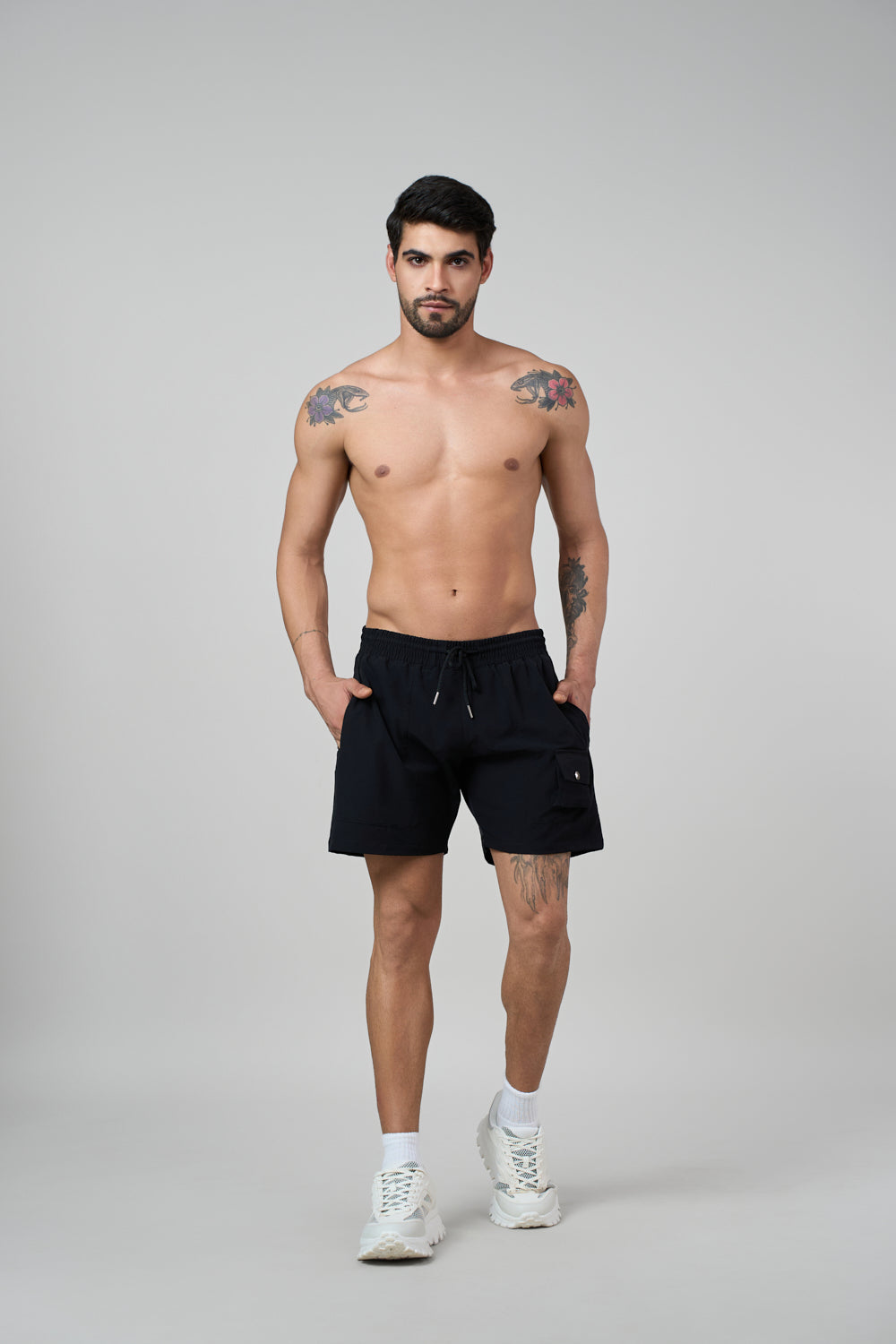 Oasis Cargo Nylon Shorts Black