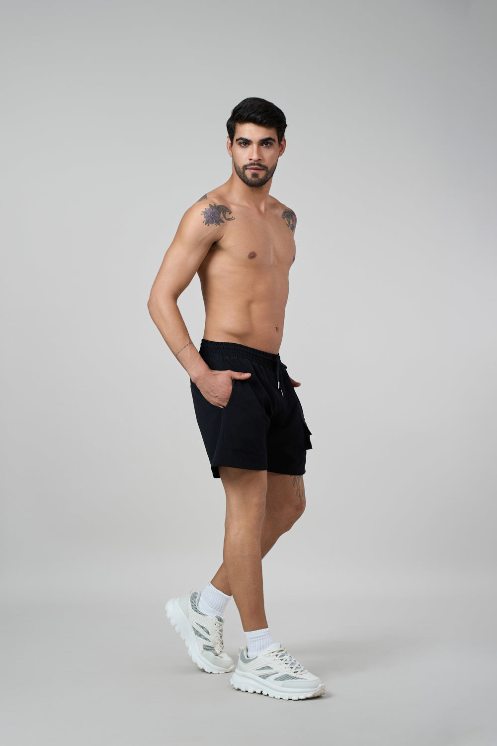 Oasis Cargo Nylon Shorts Black