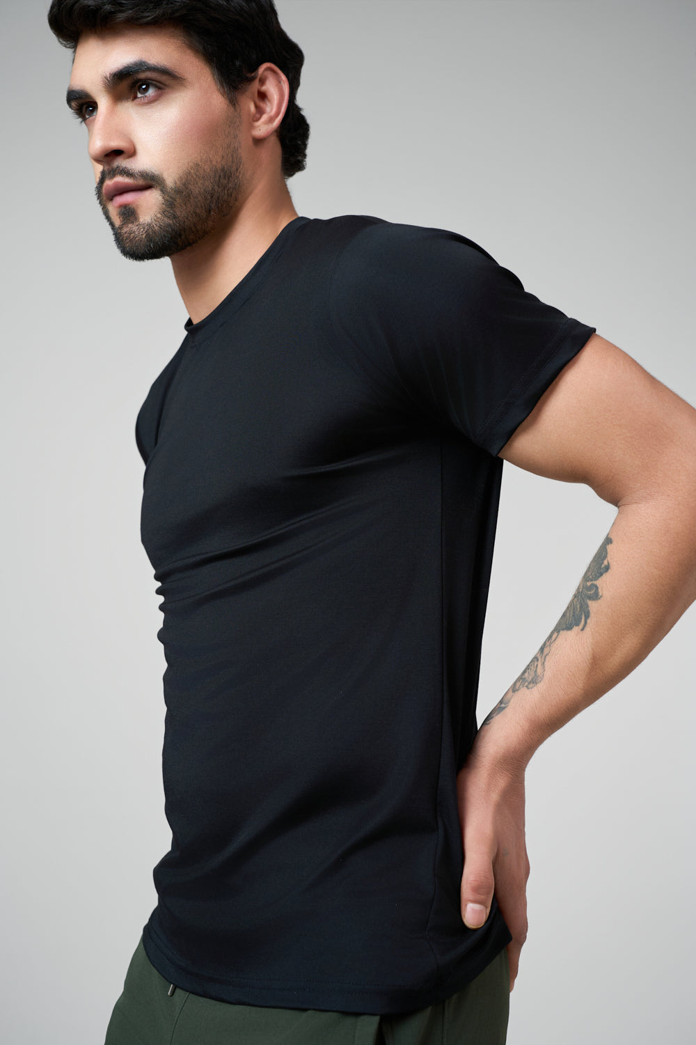 Black T-shirt front view