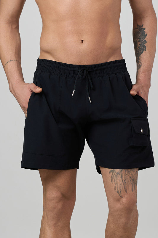 Oasis Cargo Nylon Shorts Black