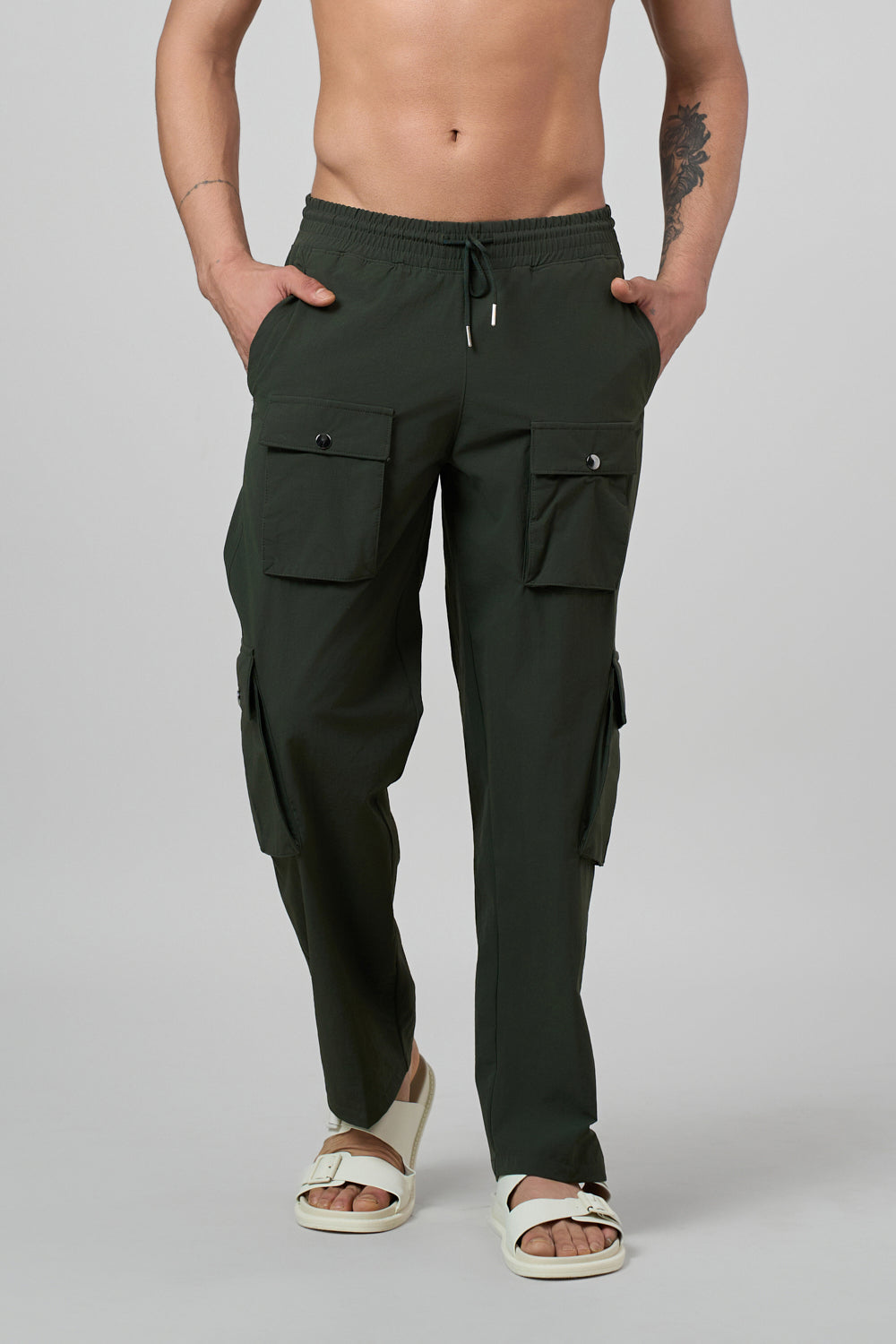 Canyon Cargo Nylon Track Pant Green