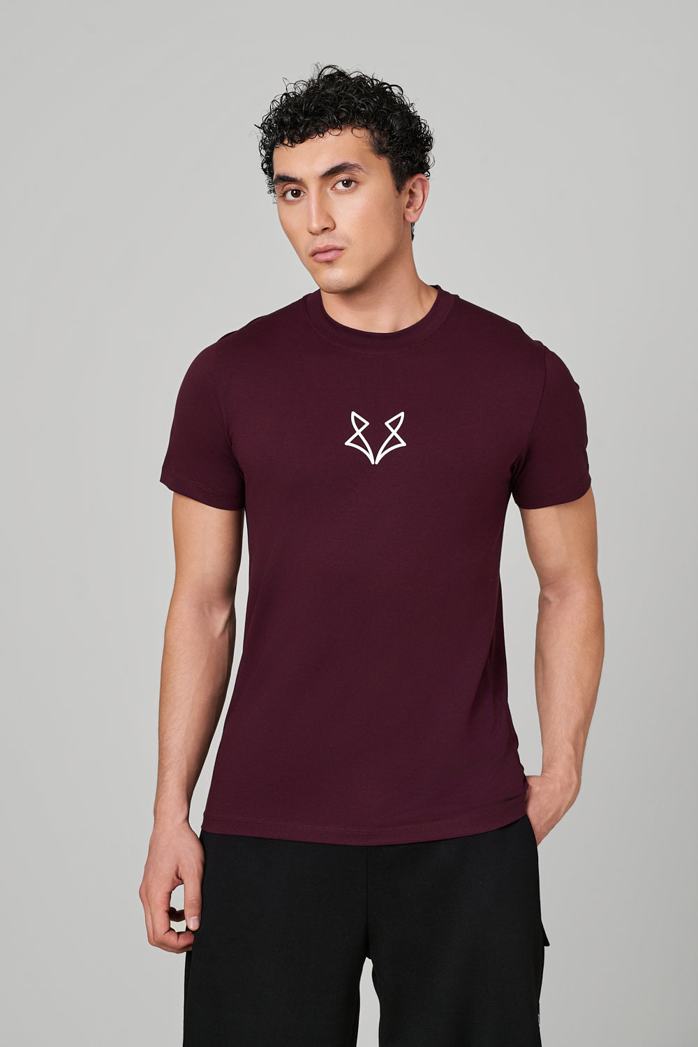 Maroon Spot WolfKnit Sportswear Crewneck for men – Cotton T-shirt, 4-Way Stretch, Comfort