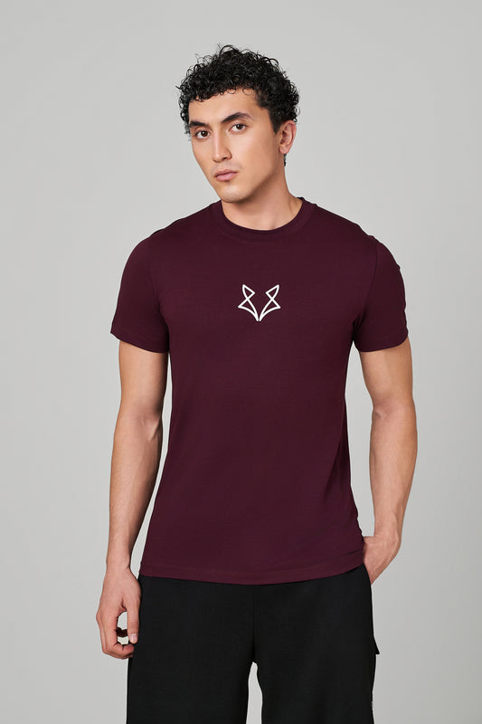 Maroon Spot WolfKnit Sportswear Crewneck for men – Cotton T-shirt, 4-Way Stretch, Comfort