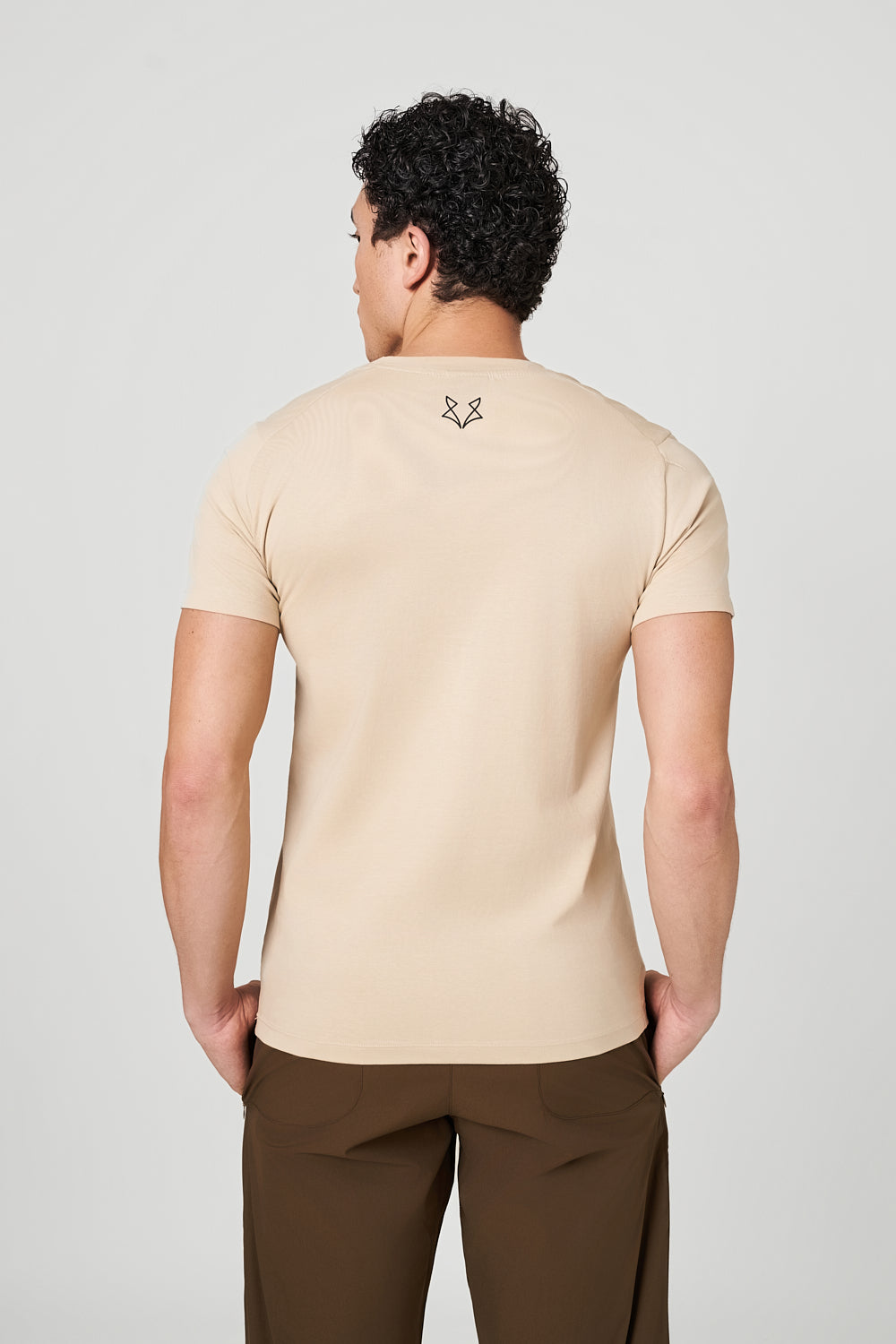 Warewolf Regular Fit Stealth WolfKnit Sportswear Crewneck – Cotton T-shirt, 4-Way Stretch, Comfort – Beige