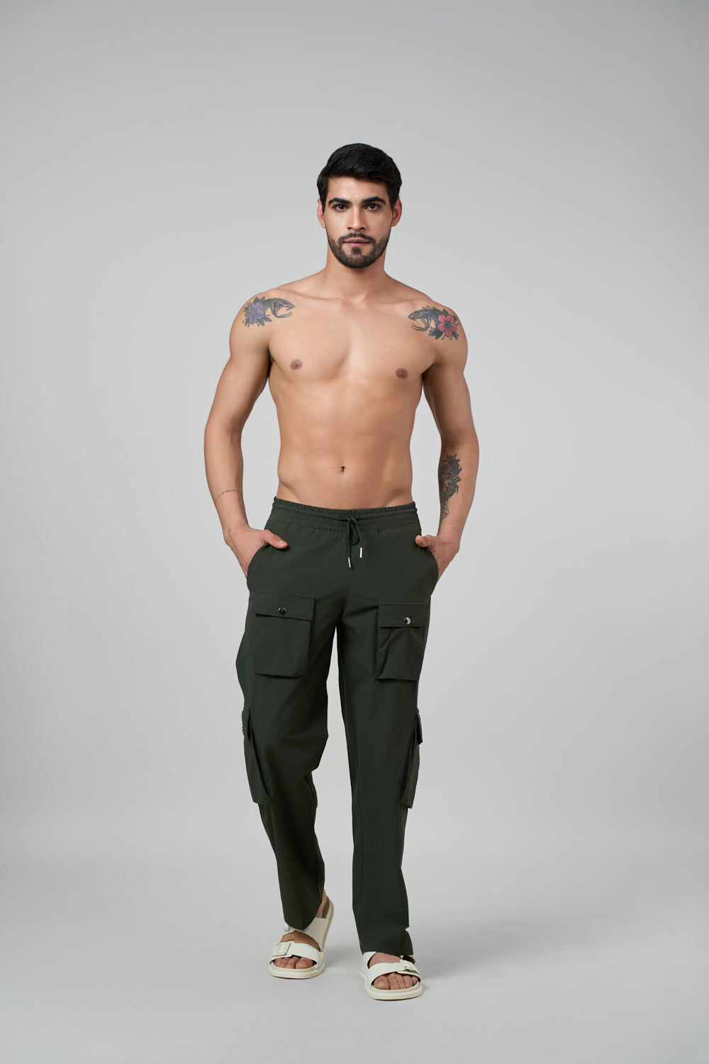 Canyon Cargo Nylon Track Pant Green