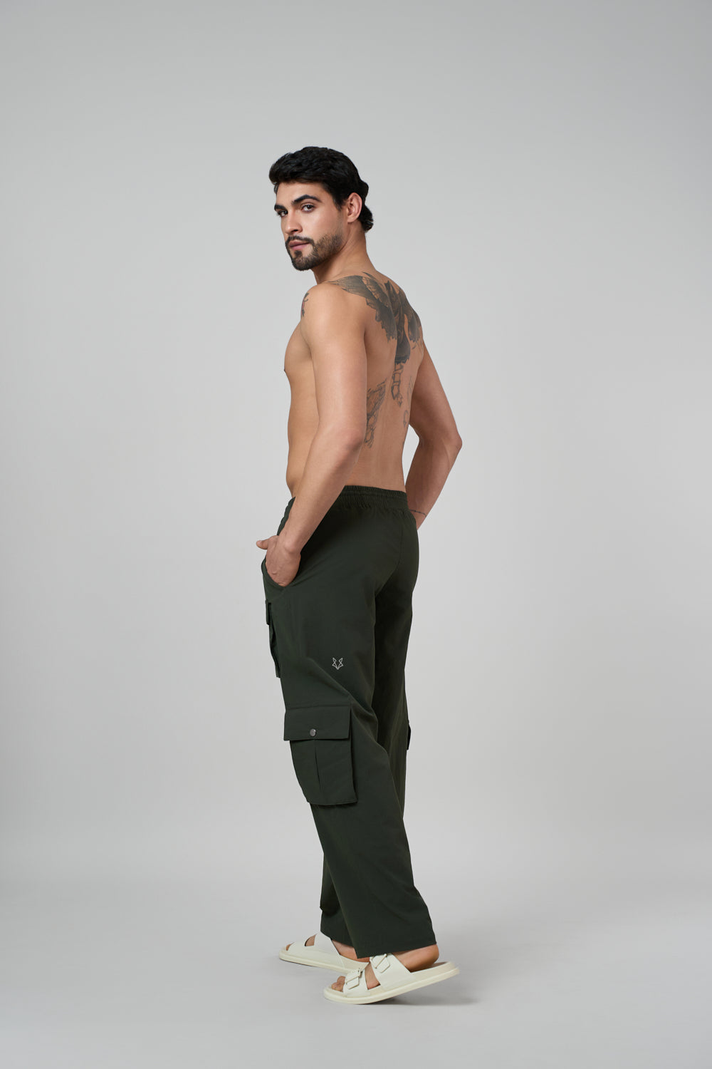 Canyon Cargo Nylon Track Pant Green