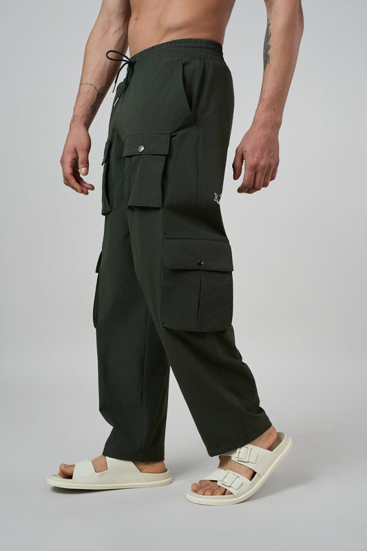 Canyon Cargo Nylon Track Pant Green