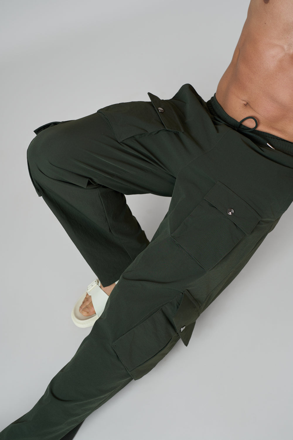 Canyon Cargo Nylon Track Pant Green